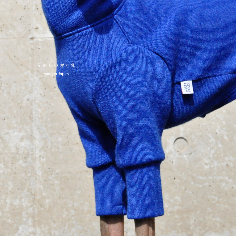 犬服｜私からの贈り物｜日本製メリノウールリバーニット｜選べる４タイプ×２カラー（グレイ/ブルー）